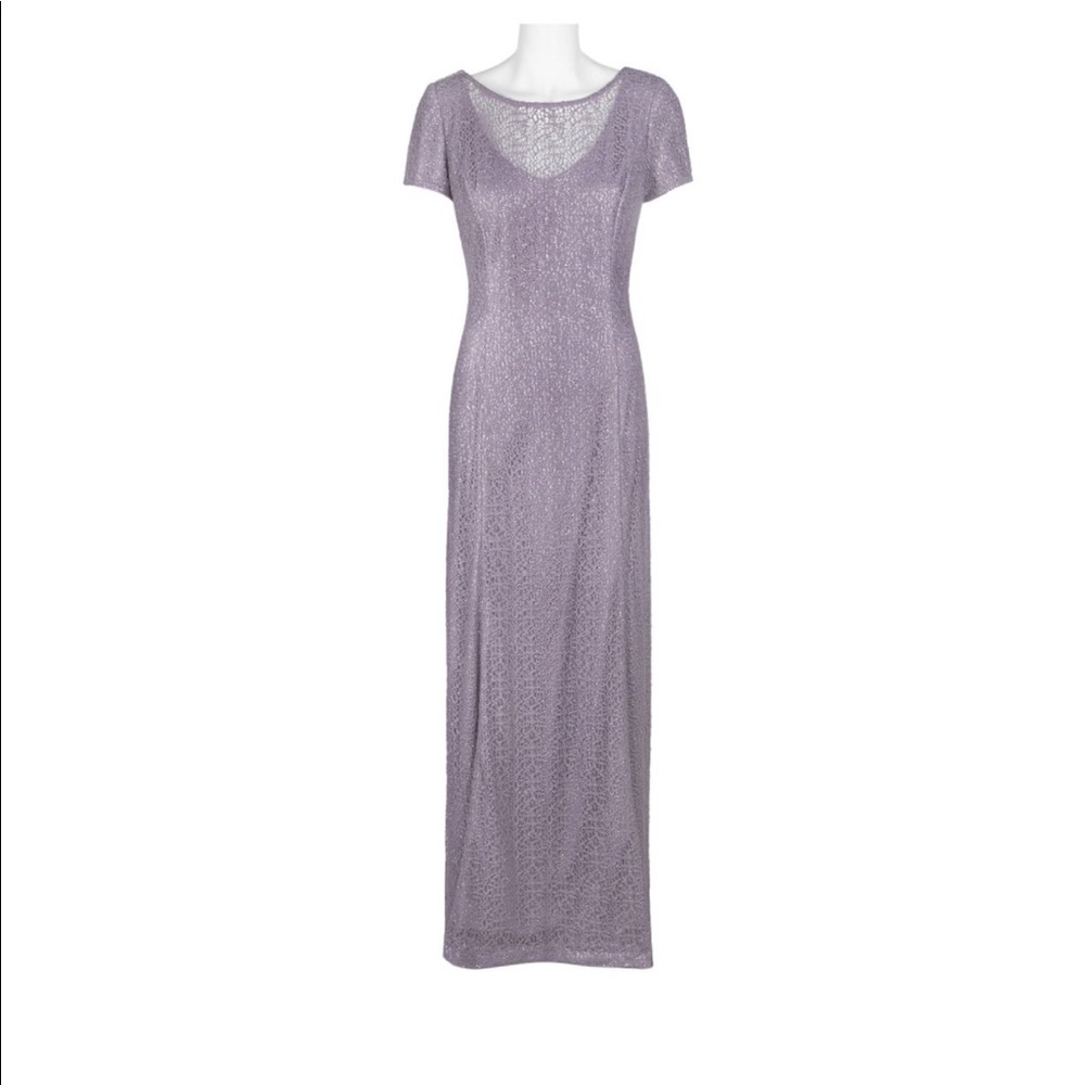 Alex Evenings Glitter Lace Long Formal Dre…